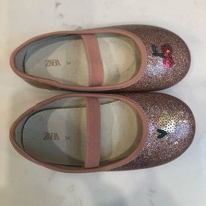 Zara baby glitter ballet shoes size 24
